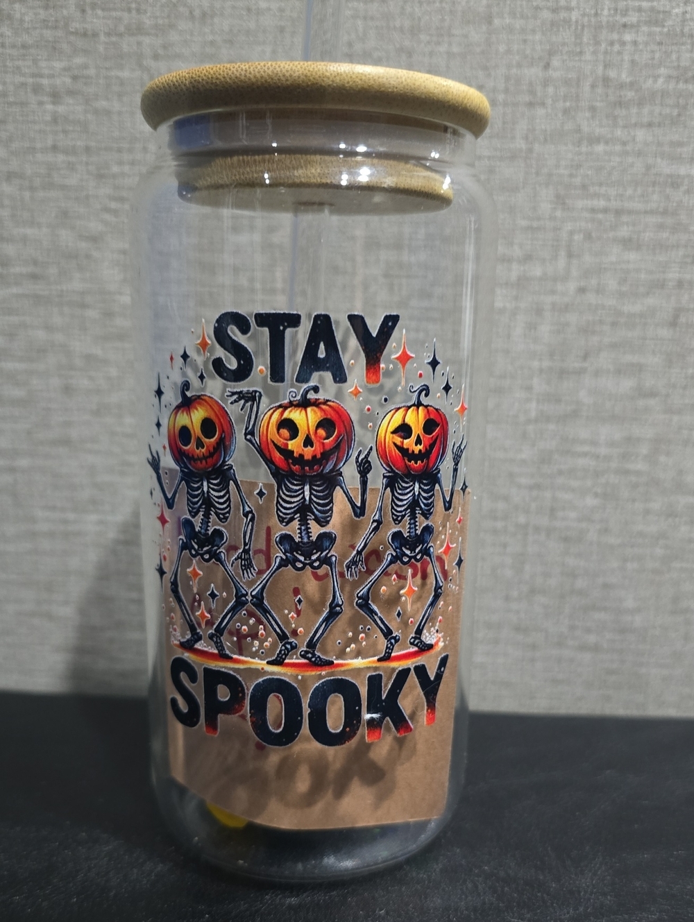 Halloween Glass Tumbler With Lid